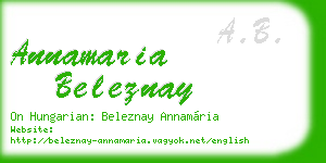 annamaria beleznay business card