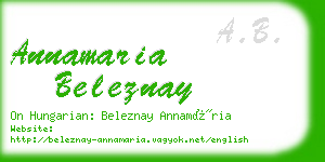 annamaria beleznay business card